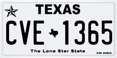 TX license plate CVE1365