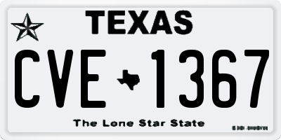 TX license plate CVE1367