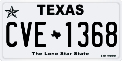 TX license plate CVE1368