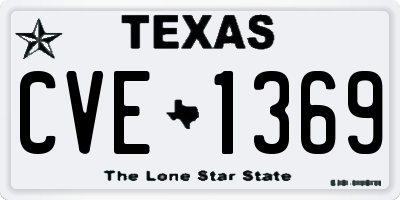 TX license plate CVE1369