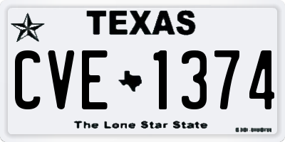 TX license plate CVE1374