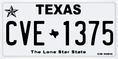 TX license plate CVE1375