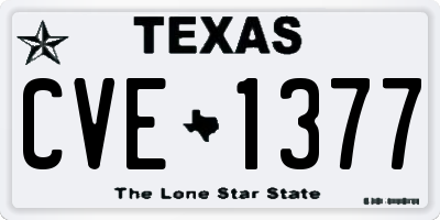 TX license plate CVE1377