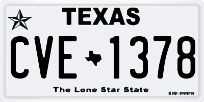 TX license plate CVE1378