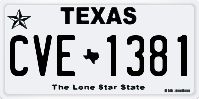 TX license plate CVE1381