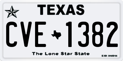 TX license plate CVE1382