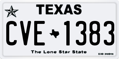 TX license plate CVE1383