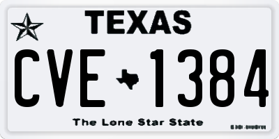TX license plate CVE1384