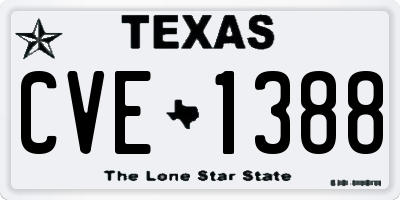 TX license plate CVE1388