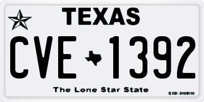 TX license plate CVE1392