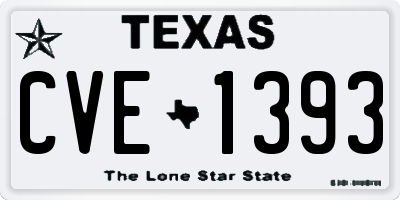 TX license plate CVE1393