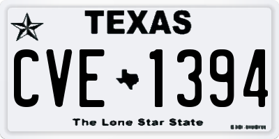 TX license plate CVE1394