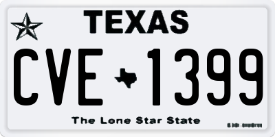 TX license plate CVE1399