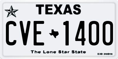 TX license plate CVE1400