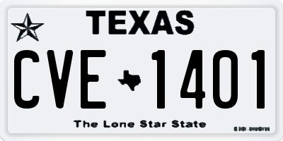 TX license plate CVE1401
