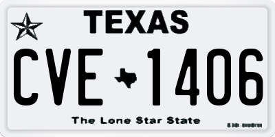 TX license plate CVE1406