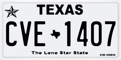 TX license plate CVE1407