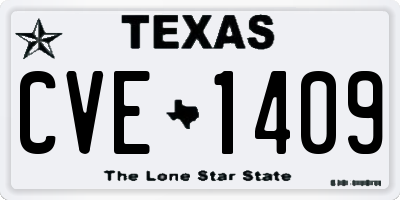 TX license plate CVE1409