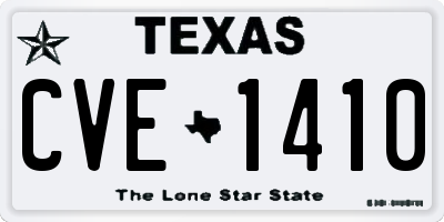 TX license plate CVE1410