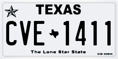 TX license plate CVE1411