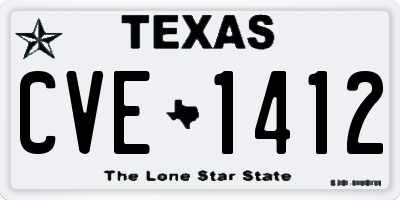 TX license plate CVE1412