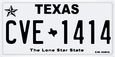 TX license plate CVE1414