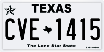 TX license plate CVE1415