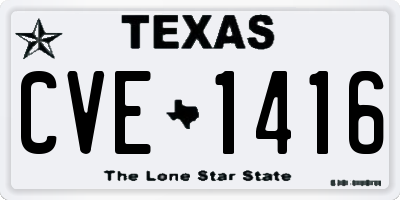TX license plate CVE1416