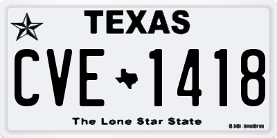 TX license plate CVE1418