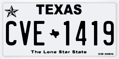 TX license plate CVE1419
