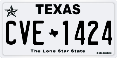 TX license plate CVE1424
