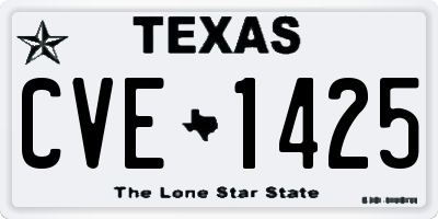TX license plate CVE1425