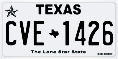 TX license plate CVE1426