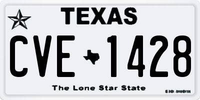 TX license plate CVE1428