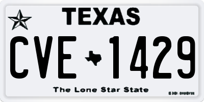 TX license plate CVE1429