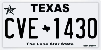 TX license plate CVE1430