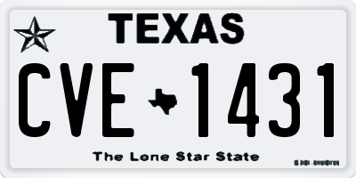 TX license plate CVE1431