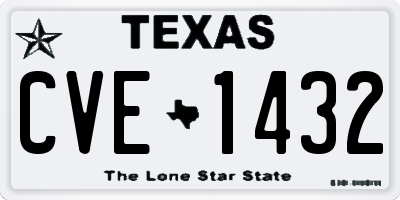 TX license plate CVE1432