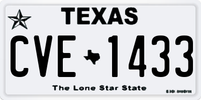 TX license plate CVE1433