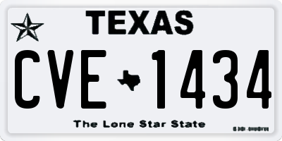 TX license plate CVE1434