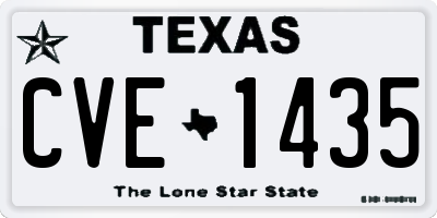 TX license plate CVE1435