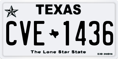 TX license plate CVE1436