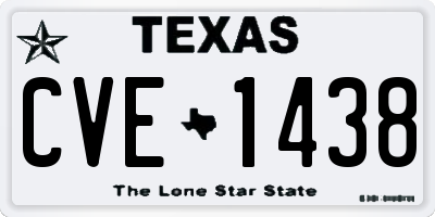 TX license plate CVE1438