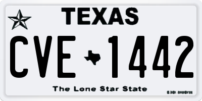 TX license plate CVE1442