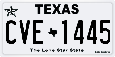 TX license plate CVE1445