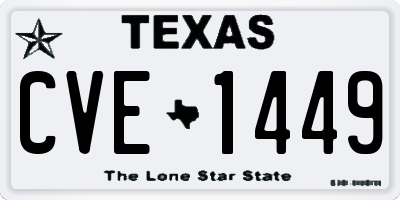 TX license plate CVE1449