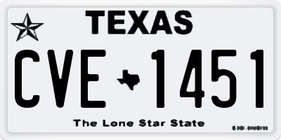TX license plate CVE1451
