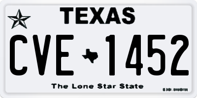 TX license plate CVE1452