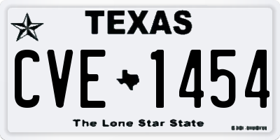 TX license plate CVE1454