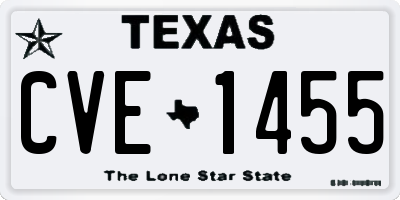 TX license plate CVE1455